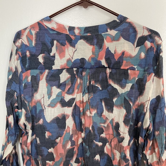 Zac & Rachel XL, Roll Tab Sleeve, lightweight multi color Women's top - Picture 4 of 11